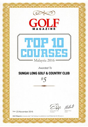 TOP 10 GOLF COURSES MALAYSIA 2016 @ 5 th place