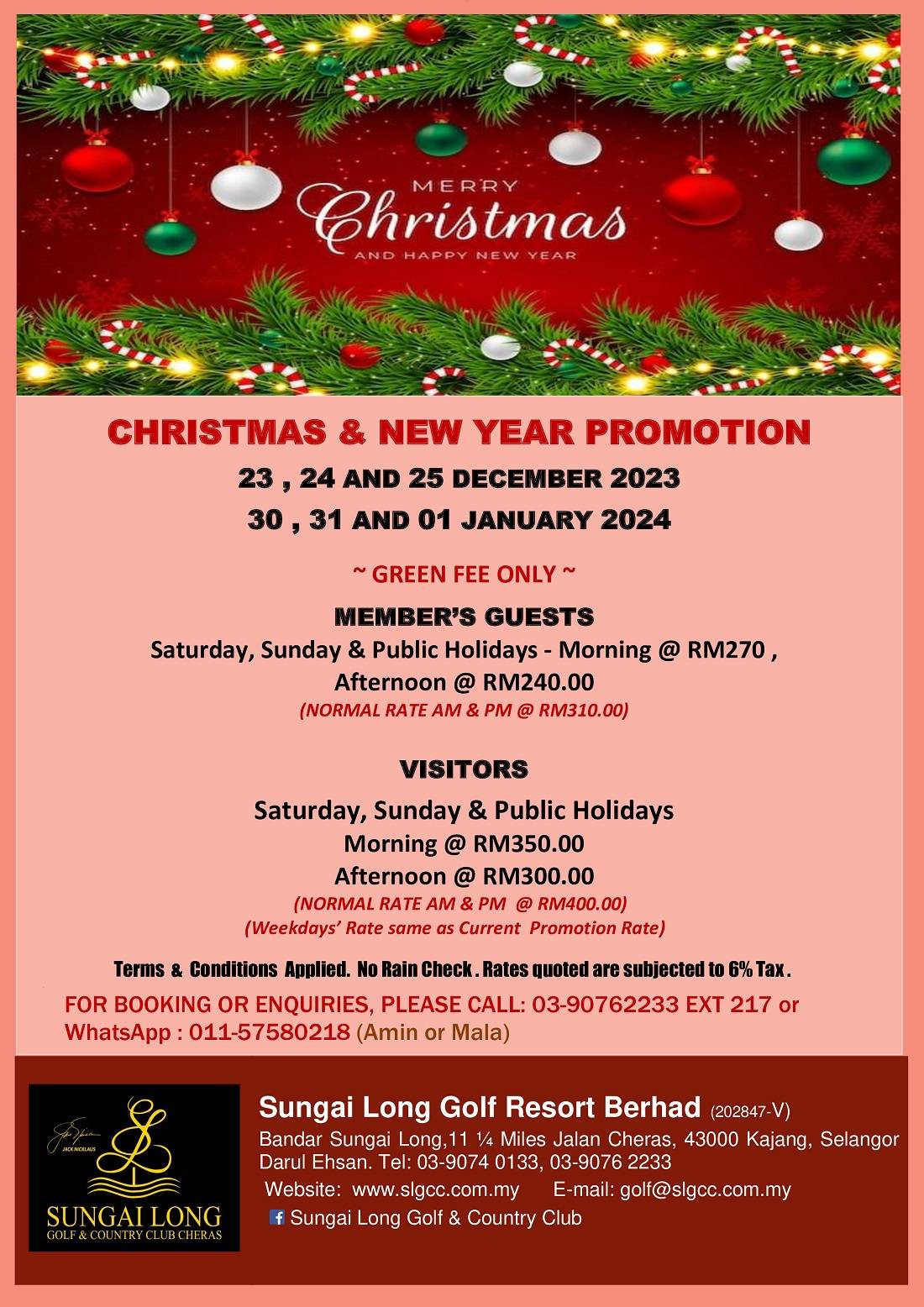 Sungai Long Golf Country Club SLGCC CHRISTMAS NEW YEAR 2024   Christmas Promo 2023 V2 